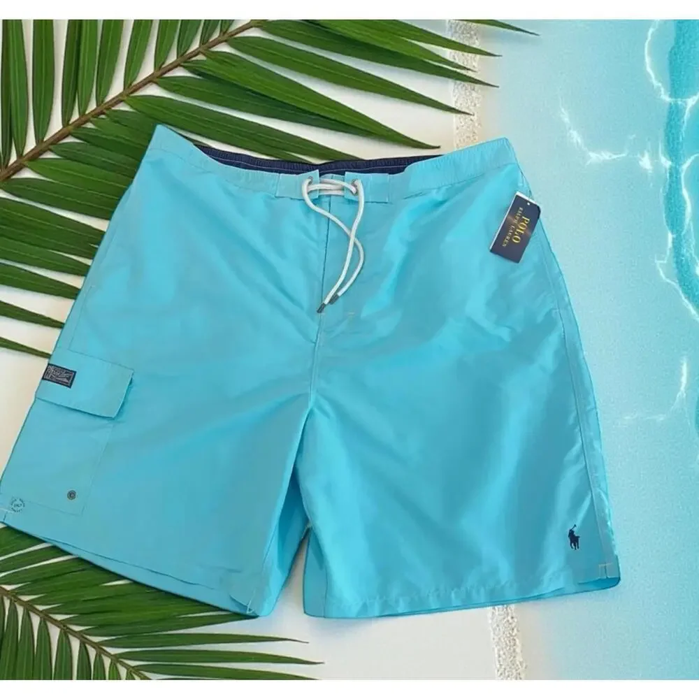 Polo Ralph Lauren $85 Big & Tall Men's  Blue Solid Swim Trunks 3XB